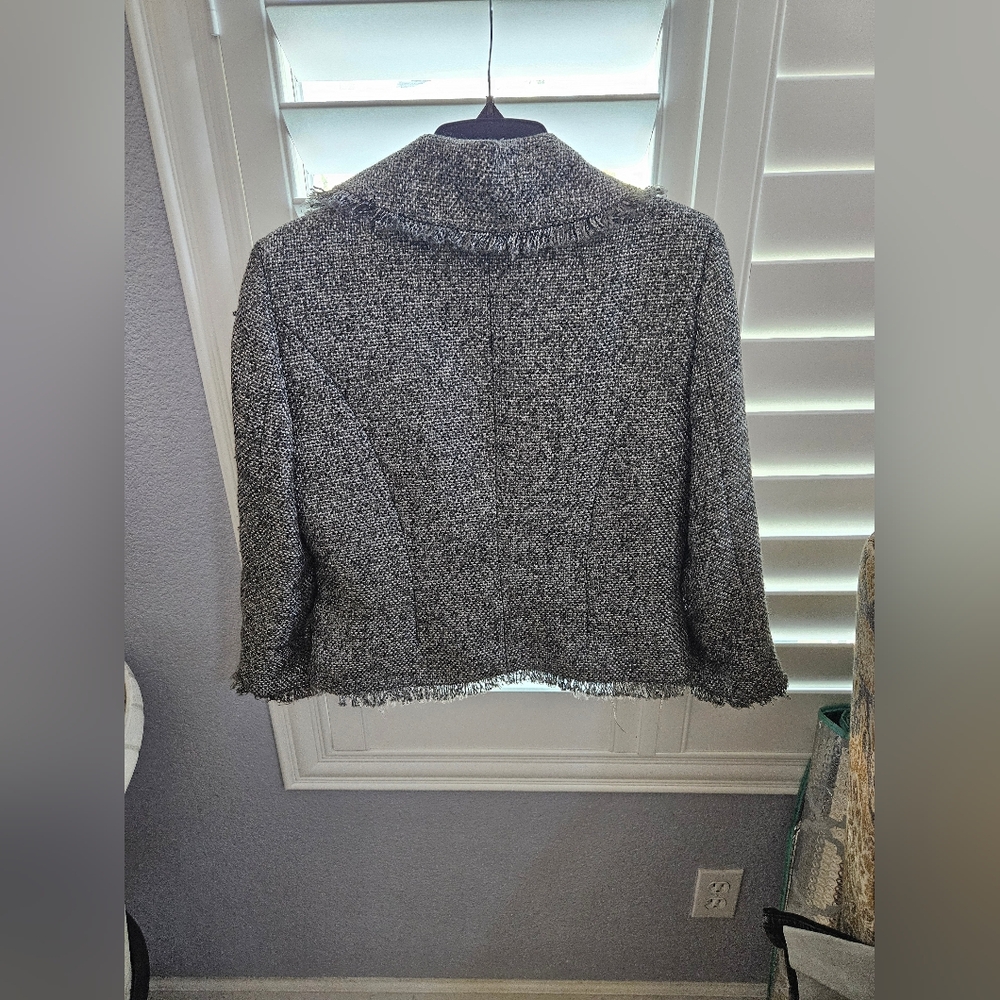 Bebe Women's Gray Tweed Jacket Size 10 - Picture 9 of 11